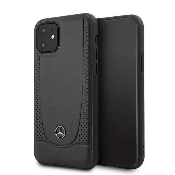 Mercedes MEHCP12SARMBK Leather Urban phone case for iPhone 12 Mini black