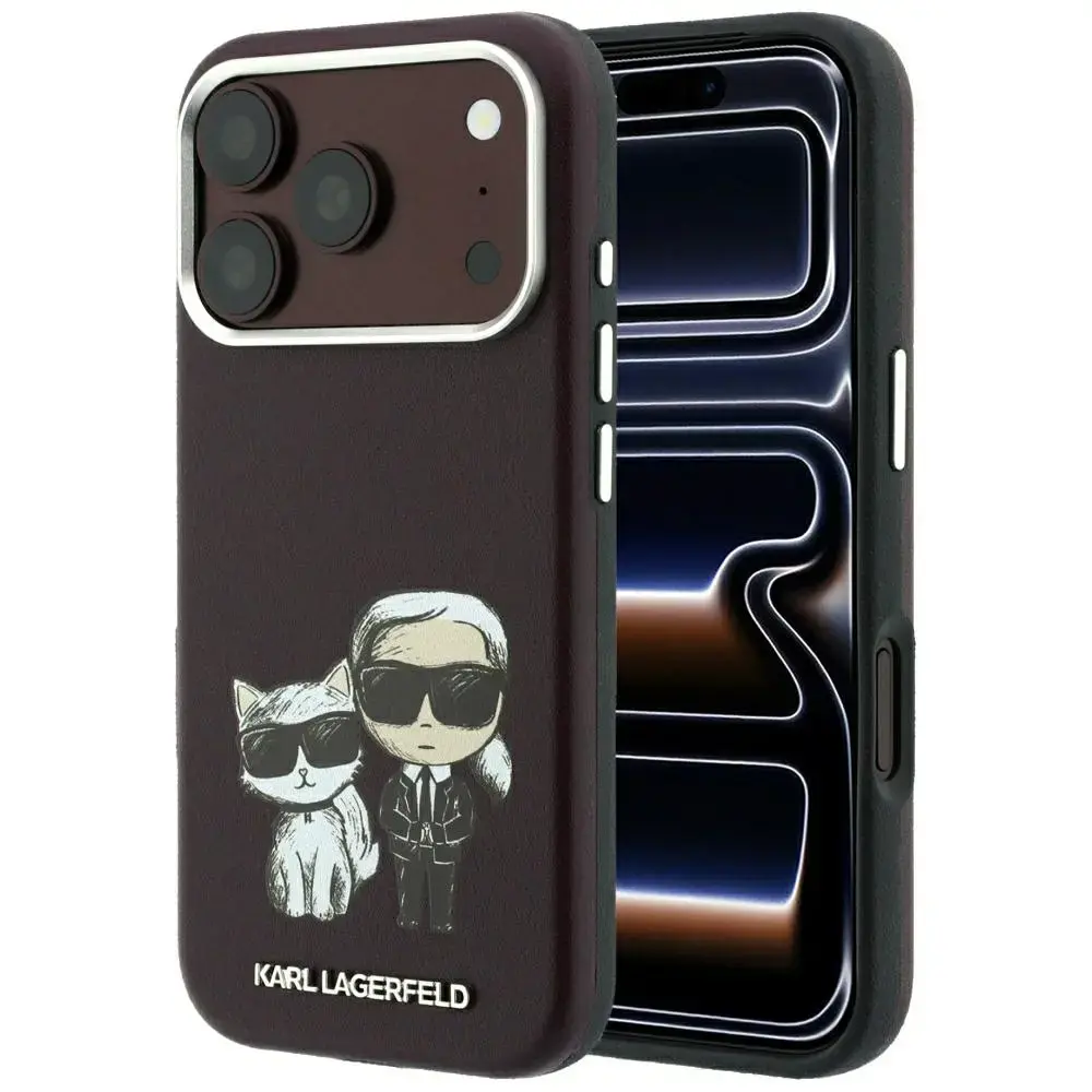 Karl Lagerfeld Smooth Karl&Choupette Bodies Sketch чехол с поддержкой MagSafe для телефона iPhone 18 Pro | iPhone 17 Pro красный