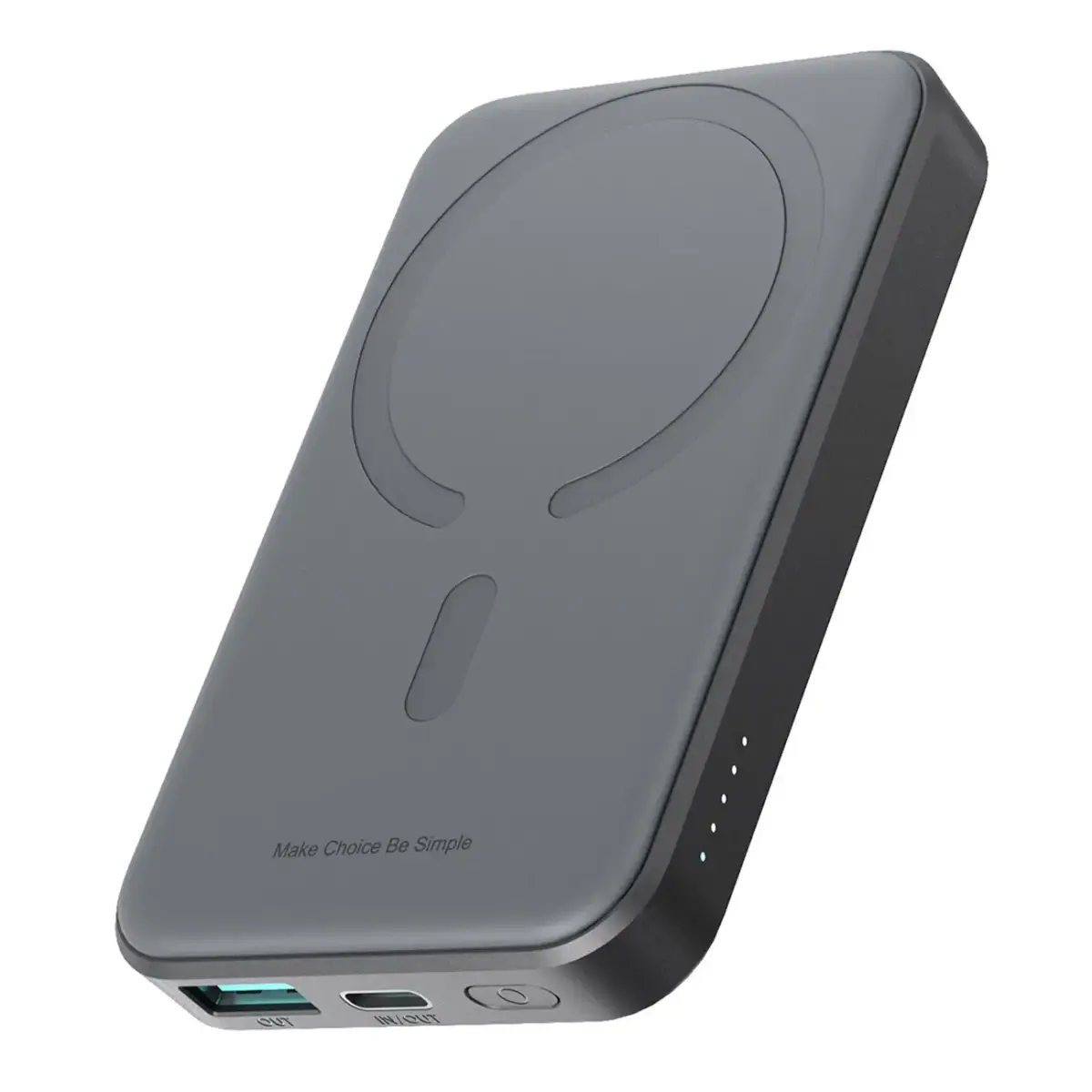 Joyroom JR-W020 Mini ārējais akumulators (powerbank) | 5000 mAh | 20W | USB-A, USB-C, Bezvadu | melns