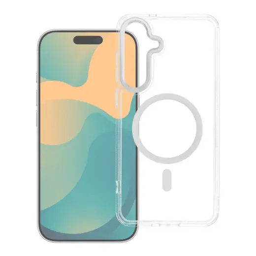 Frame Clear Hybrid Mag telefono dėklas su MagSafe palaikymu Samsung Galaxy S25 FE (S731) | S26 FE (S741) skaidrus