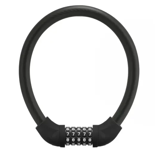 Rockbros RKS870-BK bicycle lock with code, steel cable, 85 cm - black