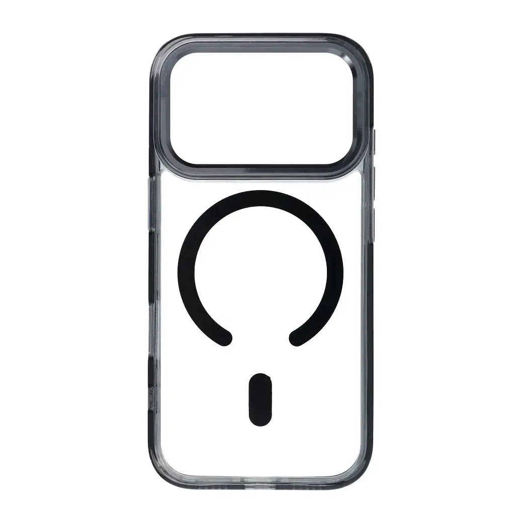 Case for iPhone 17 Pro Max / 18 Pro Max Frame Clear Hybrid Mag Cover compatible with MagSafe black