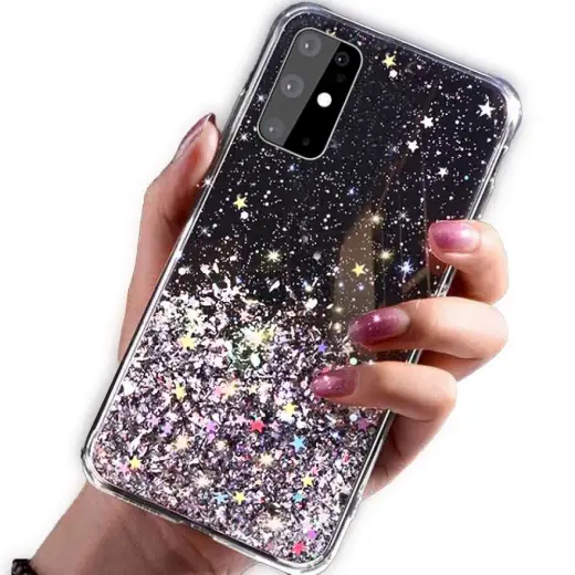 Fusion glue glitter telefono dėklas iPhone 13 Pro Max juodas