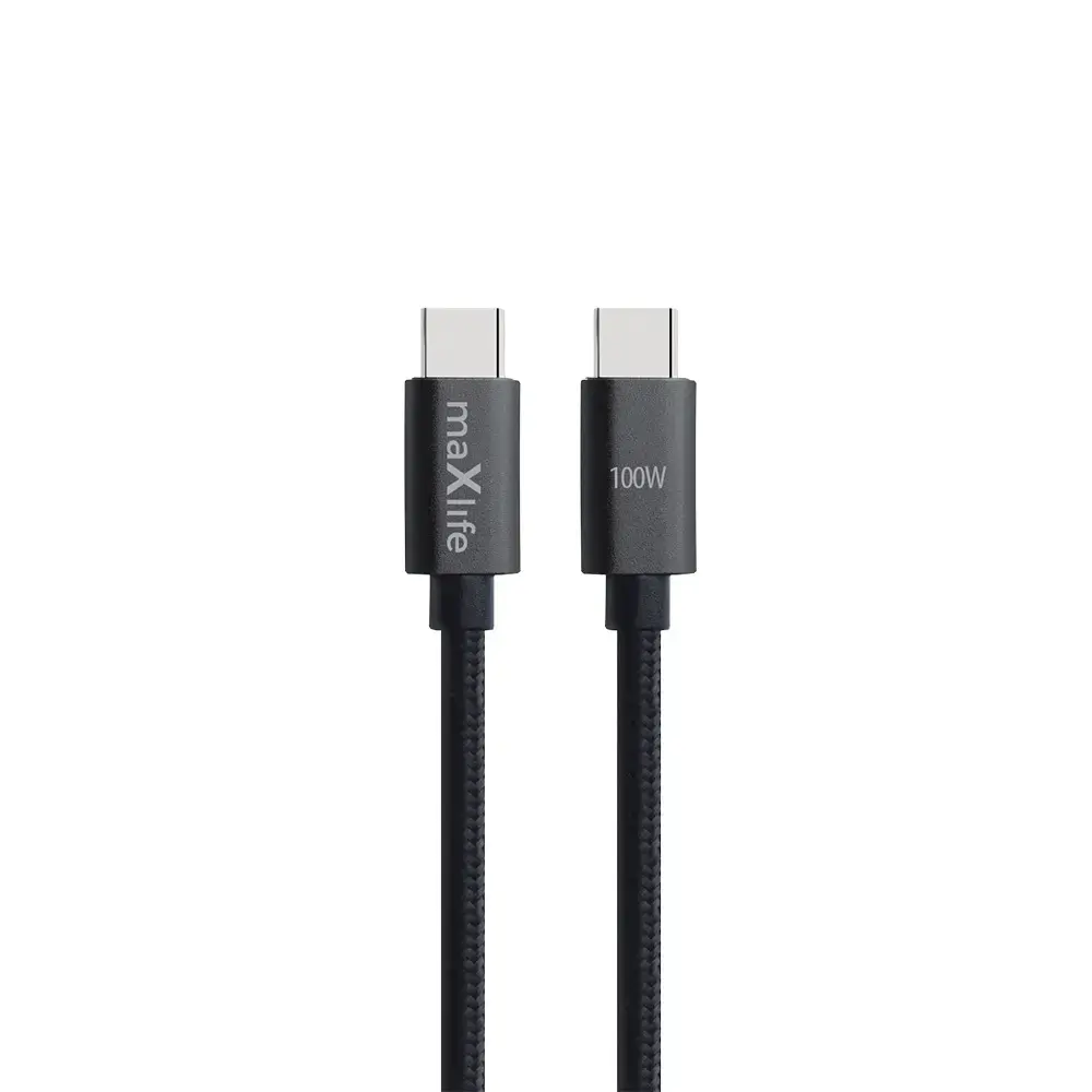 Maxlife MXUC-12 провод для передачи данных и зарядки | USB-C на USB-C | 100W | 2m | черный