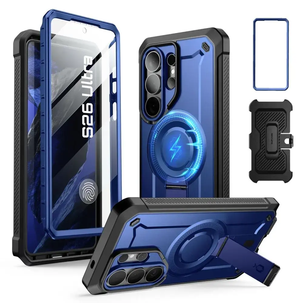 SUPCASE Unicorn Beetle Pro Mag telefono dėklas su MagSafe palaikymu Samsung Galaxy S26 Ultra (S948) mėlynas