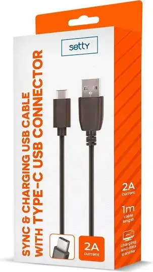 „Setty“ laidas | USB-A į „Micro USB“ | 10 W | 1 m | juodas