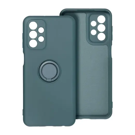 Silicone ring telefono dėklas su stovu Samsung Galaxy A17 4G (A175) žalias