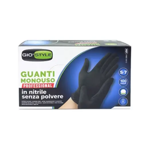 Nitriilist ühekordsed kindad 100 tk mustad S suurus 24x8,5x0,05cm