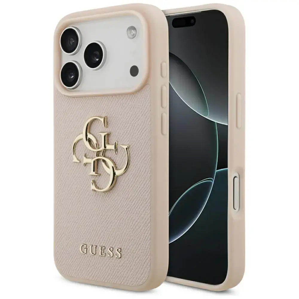 Etui Guess Grained Big 4G & Classic Logo  do iPhone 17 Pro różowy