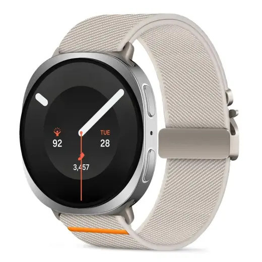 Tech-Protect Nylon Clasp viedpulksteņa siksniņa priekš Samsung Galaxy Watch 8/9/Classic (40/44/46 mm) | neilons | bēša