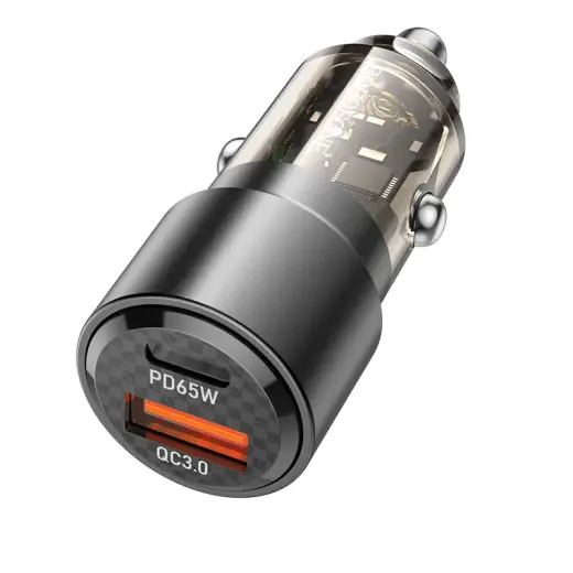 Borofone BZ20A Smart auto lādētājs | 65W | PD, QC | USB-A, USB-C | melns