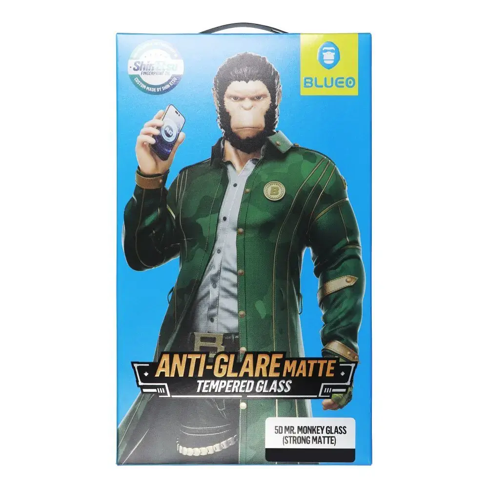 5D Mr. Monkey Glass Anti-Glare Strong Matte grūdintas apsauginis stiklas telefonui iPhone 18 Pro Max