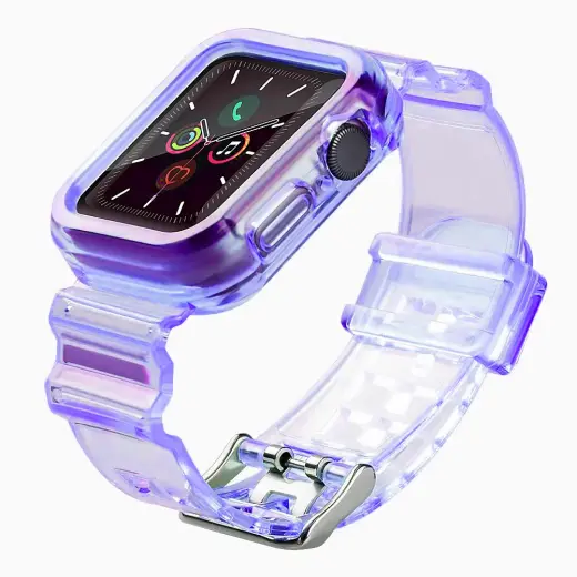 Fusion Accessories Fusion Light Set viedpulksteņa siksniņa priekš Apple Watch 2/3/4/5/6/7/SE (42/44/45 mm) | silikons | violeta