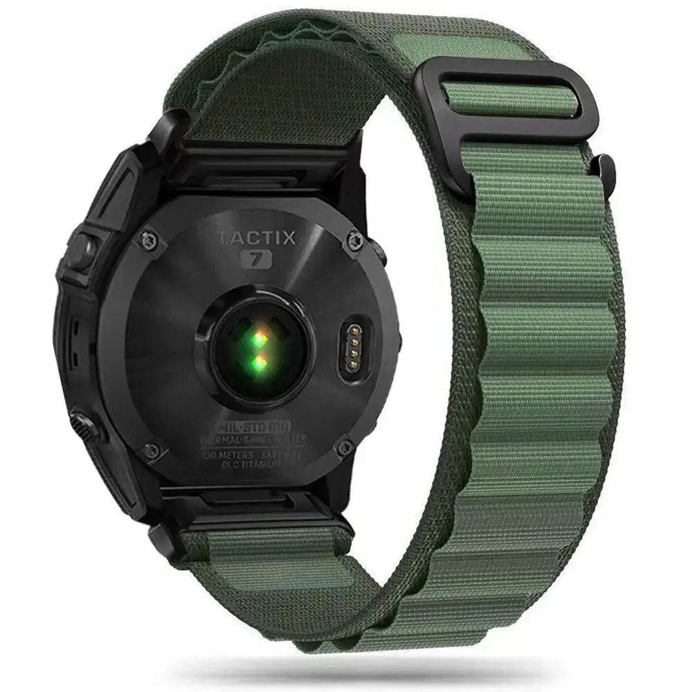 Tech-Protect Nylon Pro išmaniojo laikrodžio dirželis Garmin Fenix 5/6/6 Pro/7 | nailoninis | žalias
