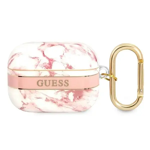 Guess GUAPHCHMAP AirPods Pro cover różowy|pink Marble Strap Collection