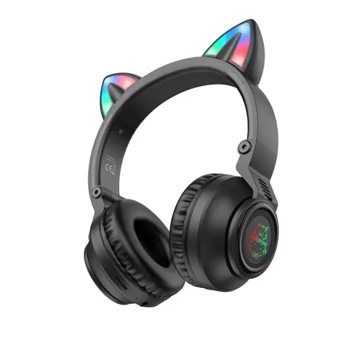 Borofone austiņas BO18 Cat Ear bluetooth melnas