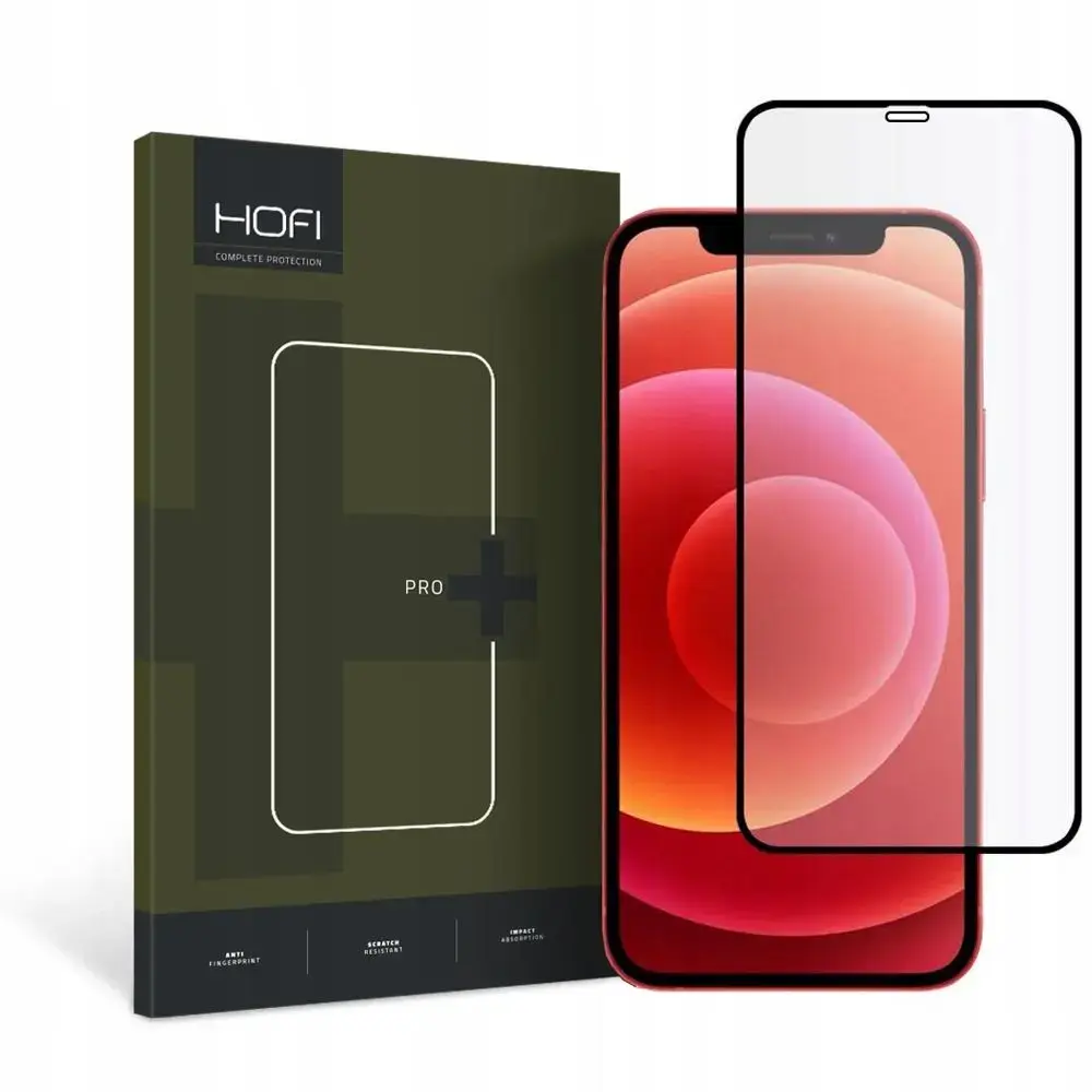 HOFI FULL PRO+ aizsargstikls telefonam iPhone 12 | iPhone 12 Pro melns