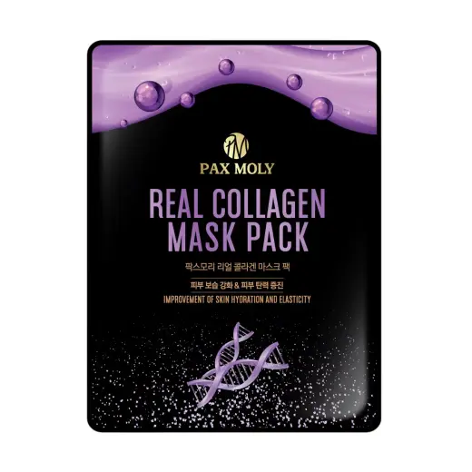 PaxMoly, Real Collagen, Hydration & Elasticity, Sheet Mask, For Face, 25 ml