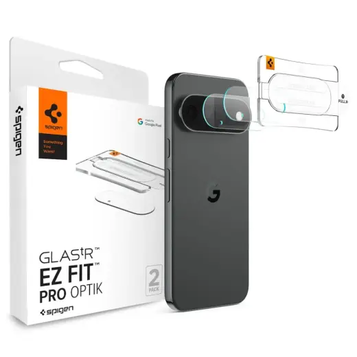 Spigen Glas.tR EZ Fit Optik Pro kaamera kaitseklaas telefonile Google Pixel 11 läbipaistev paigaldusraamiga (2 tk.)