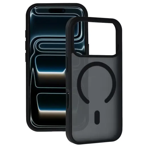 Tel Protect Aura Matte telefono dėklas su MagSafe palaikymu iPhone 17 Pro Max juodas