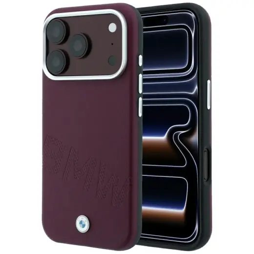 BMW Sign Inclined Deboss Letters чехол с поддержкой MagSafe для телефона iPhone 17 Pro Max | iPhone 18 Pro Max красный