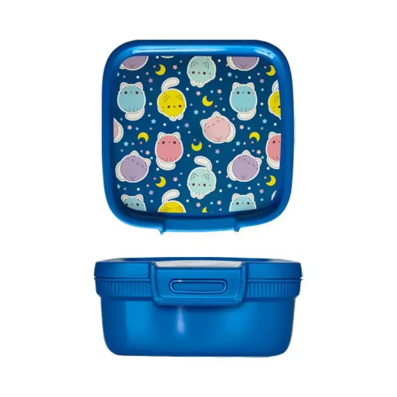 Food storage container square 0.9L Snap Box blue/kawaii