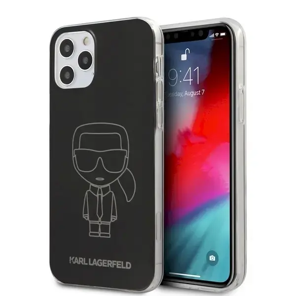 Karl Lagerfeld KLHCP12MPCUMIKBK Iconic Outline phone case for iPhone 12 | iPhone 12 Pro black