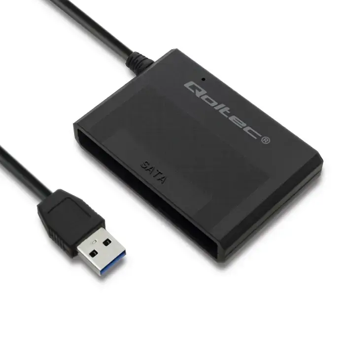 Qoltec 50644 kõvaketta adapter | USB 3.0 - SATA3 2.5'' | Kõvaketas | SSD | Must