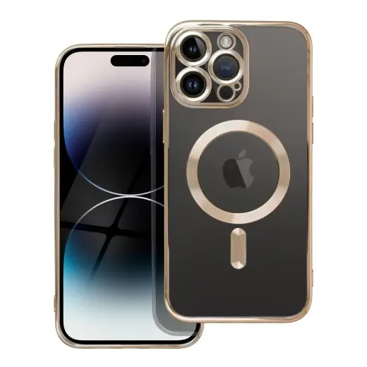 Electro Mag maciņš ar MagSafe atbalstu telefonam iPhone 14 Pro Max zelta krāsā