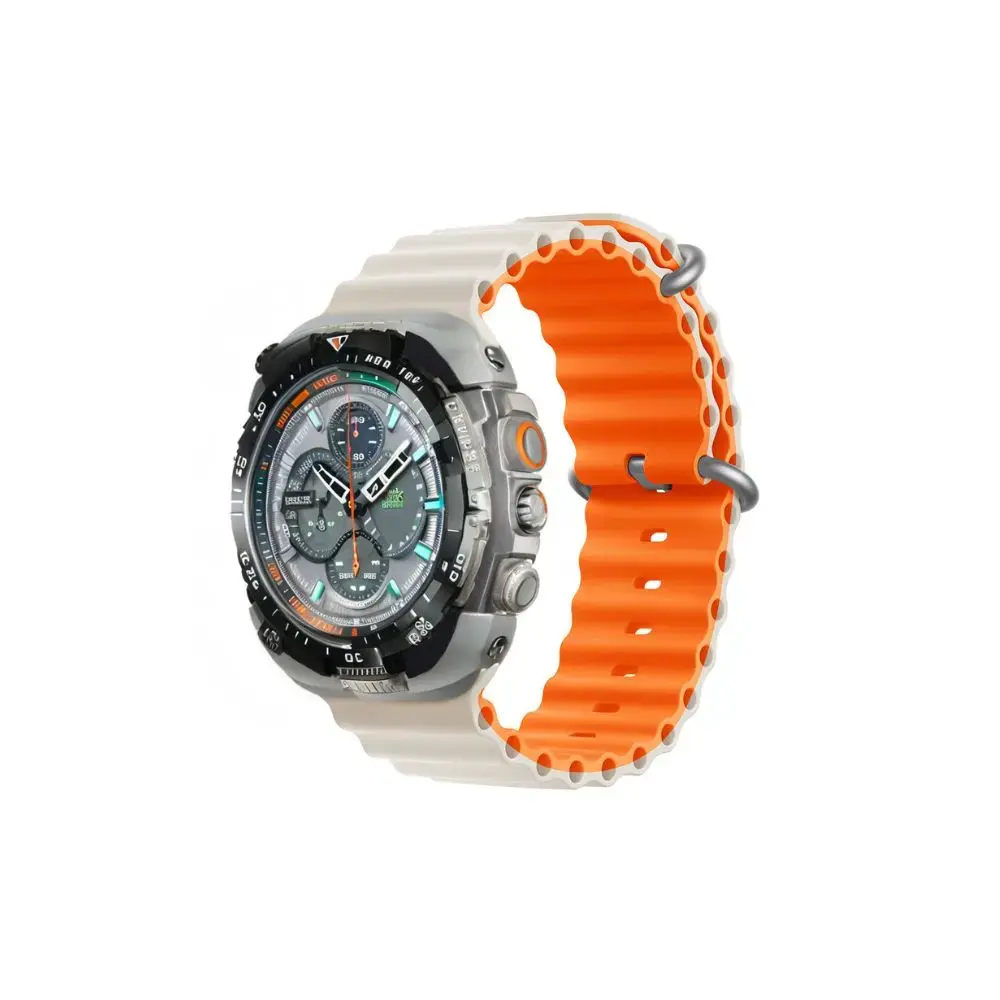 Devia Deluxe Sport6 viedpulksteņa siksniņa priekš Apple Watch (42/44/45/49 mm) | silikons | bēša/oranža