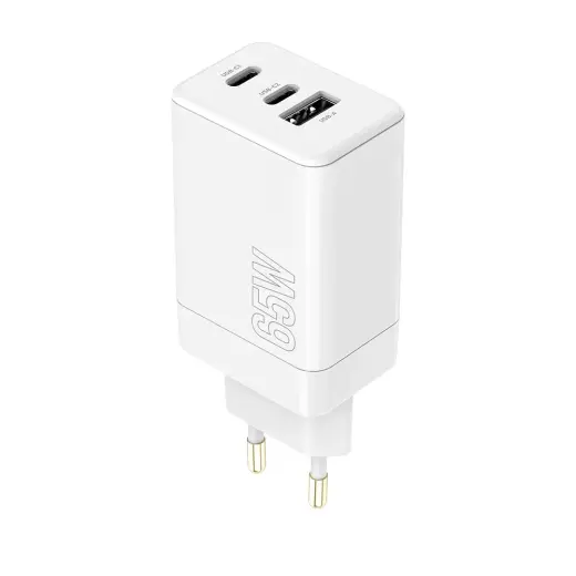 Maxlife MXTC-08-65ACC reisilaadija | 65W | PD, QC | USB-C, USB-A | valge