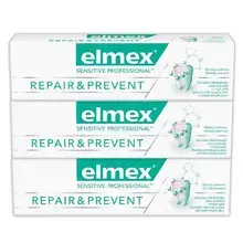 Elmex Sensitive Professional Repair & Prevent Trio Toothpaste (3 pcs) - Toothpaste for pain relief 75ml