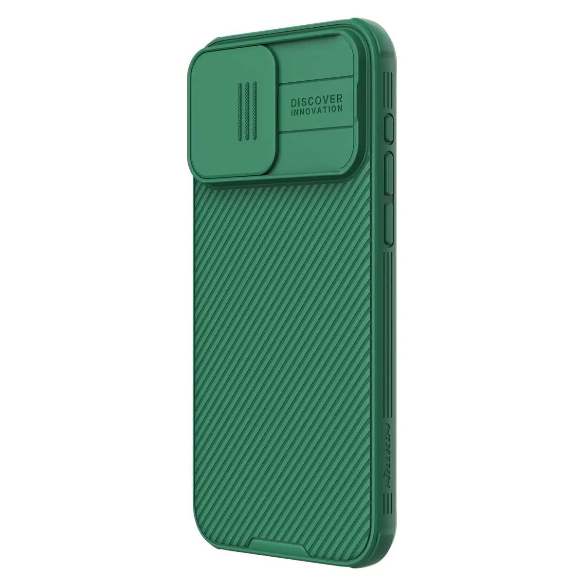 Nillkin CamShield PRO telefono dėklas iPhone 15 Pro Max žalias (su kameros apsauga)
