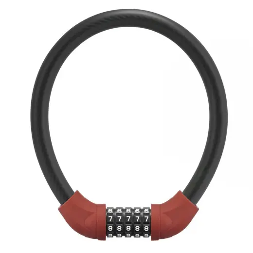 Rockbros RKS870-BK bicycle lock with code, steel cable, 85 cm - red