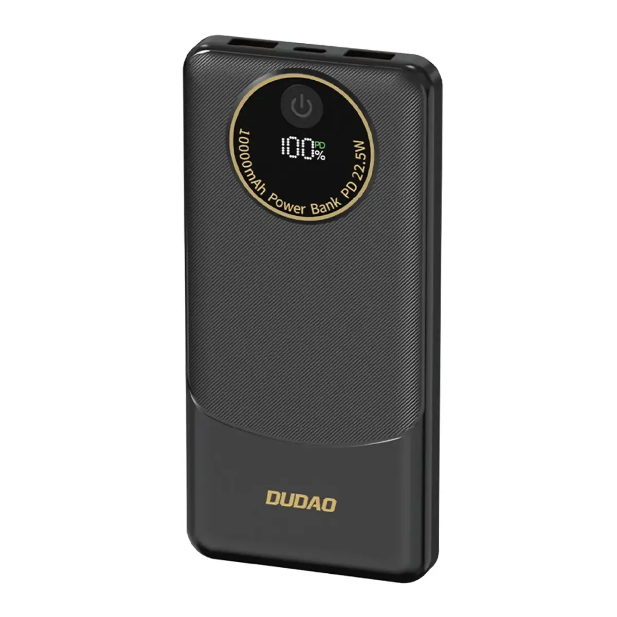 Dudao K12 external battery (powerbank) | 10000 mAh | 22.5W | USB-A, USB-C | LED display | black