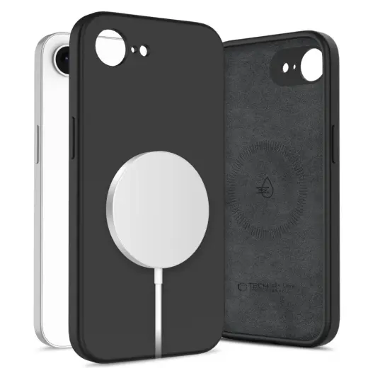 TECH-PROTECT Liquid Silicone telefono dėklas su MagSafe palaikymu iPhone 16e juodas