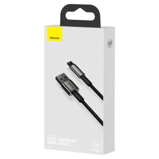 Baseus Tungsten Gold datu pārraides un uzlādes vads | USB-A uz Lightning | 12W | 1m | melns