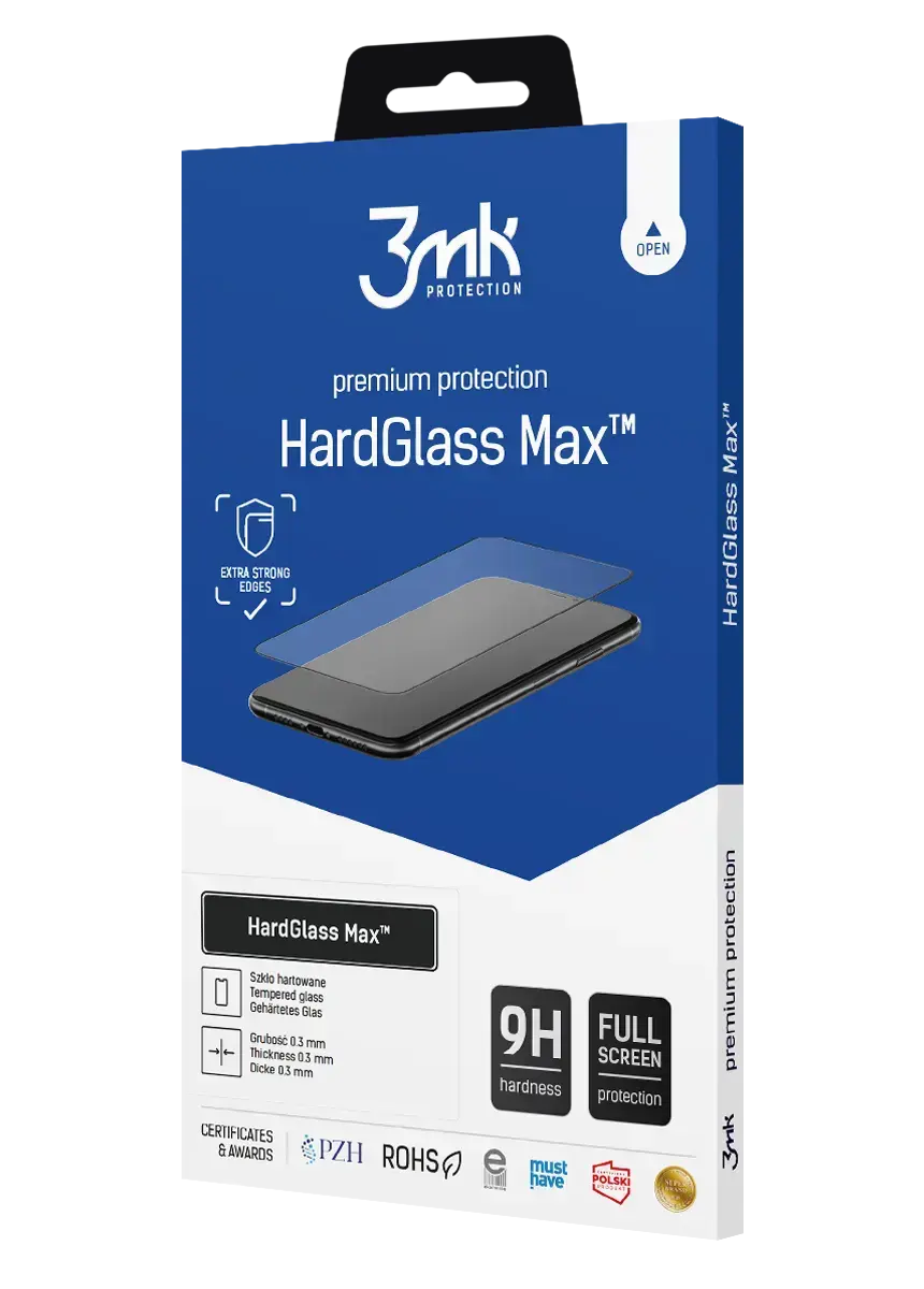 3mk HardGlass Max aizsargstikls telefona ekrānam Samsung Galaxy S25 FE (S731) | Galaxy S26 FE (S741) ar uzstādīšanas rāmi