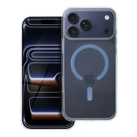 Case for iPhone 17 Pro Max / 18 Pro Max Drop Glue Colorful Ring Mag Cover compatible with MagSafe light blue