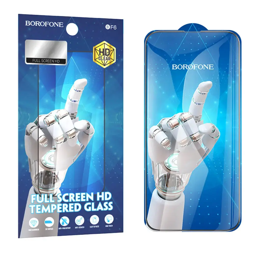 Borofone Tempered glass BF6 Diamond Armor Full Screen HD for Iphone 15 Pro Max - 10 pieces