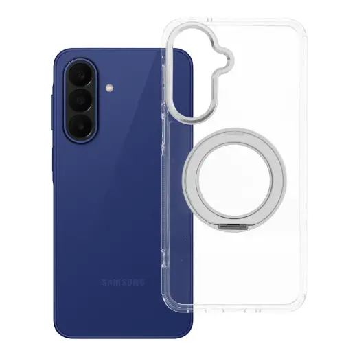 Frame Circle Stand telefono dėklas su stovu ir MagSafe palaikymu Samsung Galaxy A27 5G (A276) skaidrus