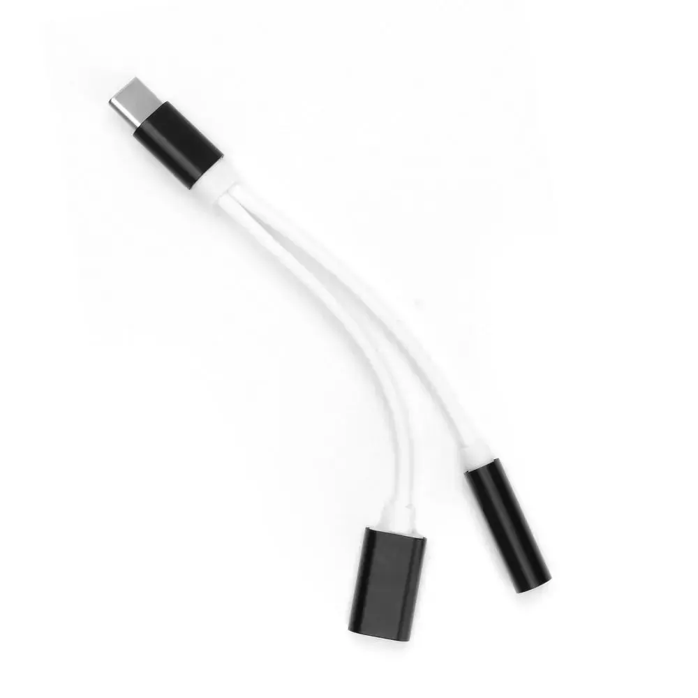 2-in-1 adapteris | USB-C uz USB-C, 3.5mm | melns