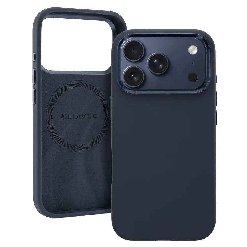 Liavec Silky telefono dėklas su MagSafe palaikymu iPhone 17 Pro tamsiai mėlynas