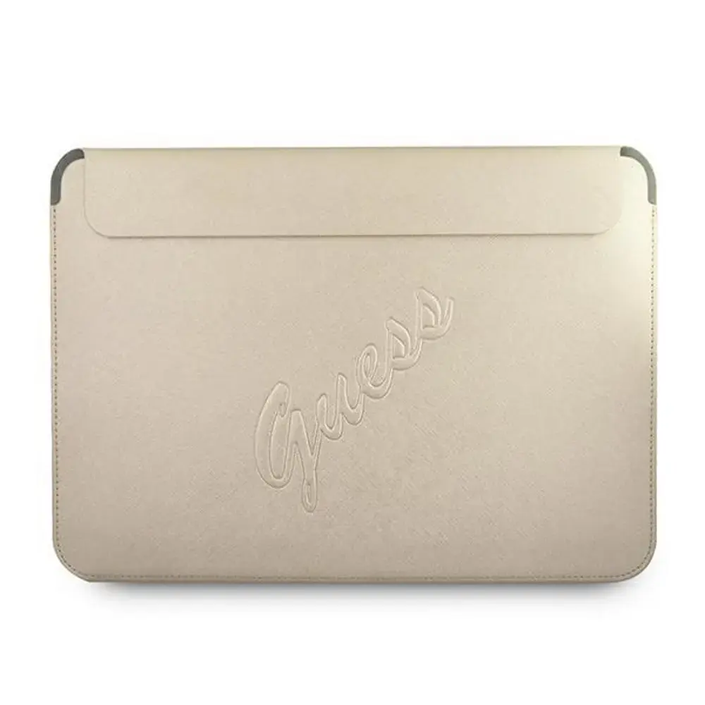 Guess Saffiano Script portatīvā datora maciņš 13" zelta krāsā