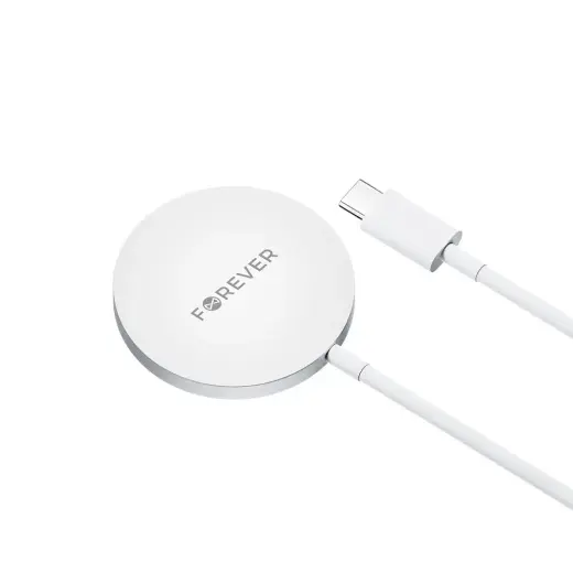 Forever MAWC-100 bezvadu lādētājs | Qi | Saderīgs ar MagSafe | 15W | pelēks