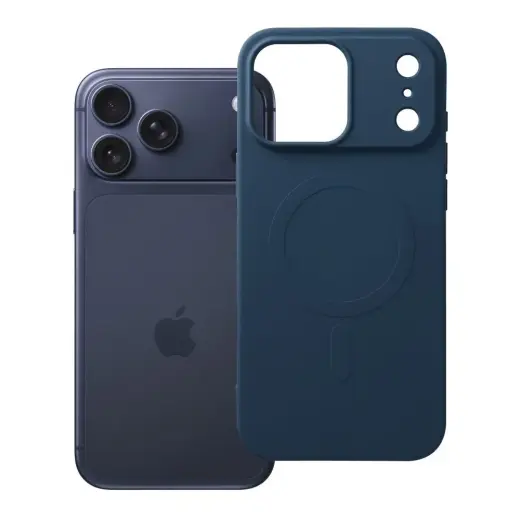 Silicone telefono dėklas su MagSafe palaikymu iPhone 17 Pro Max | iPhone 18 Pro Max tamsiai mėlynas