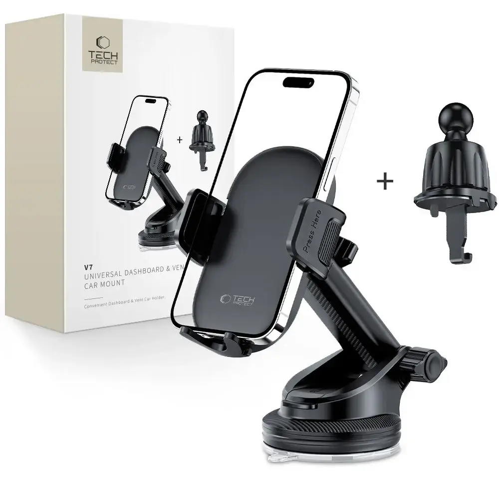 Tech-Protect V7 car phone holder for cockpit | air vent - black