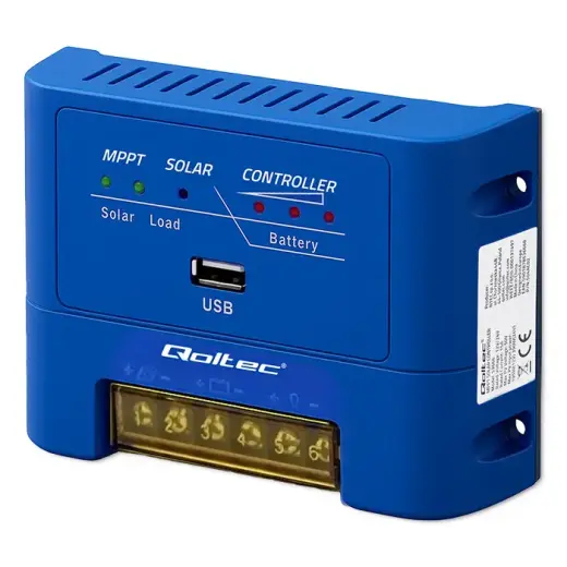 Qoltec Solar charge controller MPPT 15A  for powering DC consumers and charging batteries 12V / 24V | LiFePO4