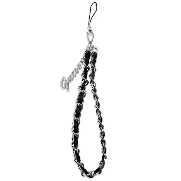 Guess Phone Strap Chain Charms Black