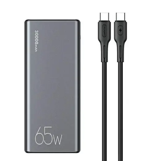 USAMS PB59 external battery (powerbank) | 30000 mAh | 65W | USB-C, USB-A | black
